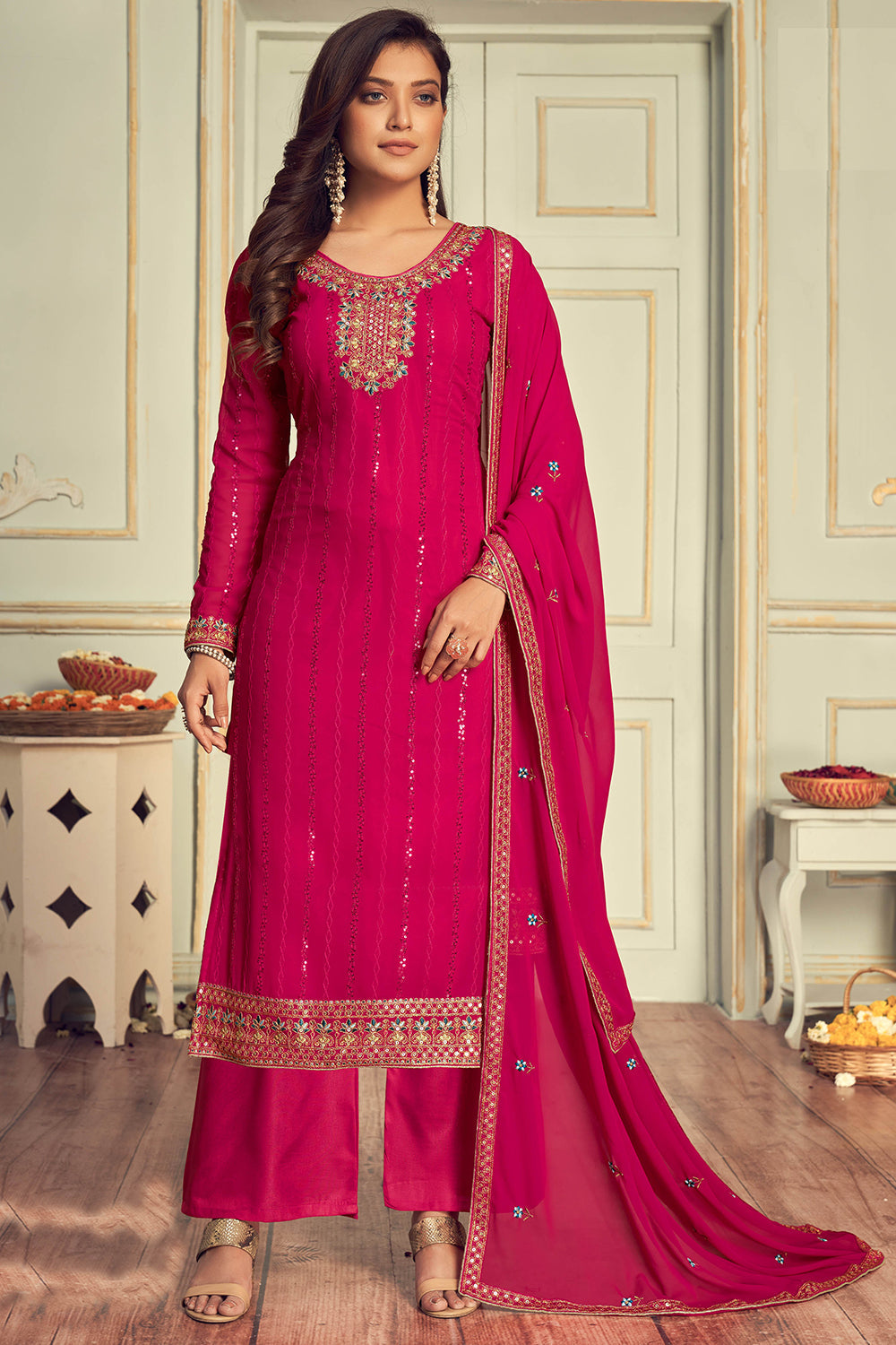Buy Hot Pink Salwar Suit 27462 Online | Karagiri Buy Hot Pink Salwar Suit 27462 Online | Karagiri