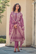 Lilac Purple Printed Unstitched Salwar Suit
