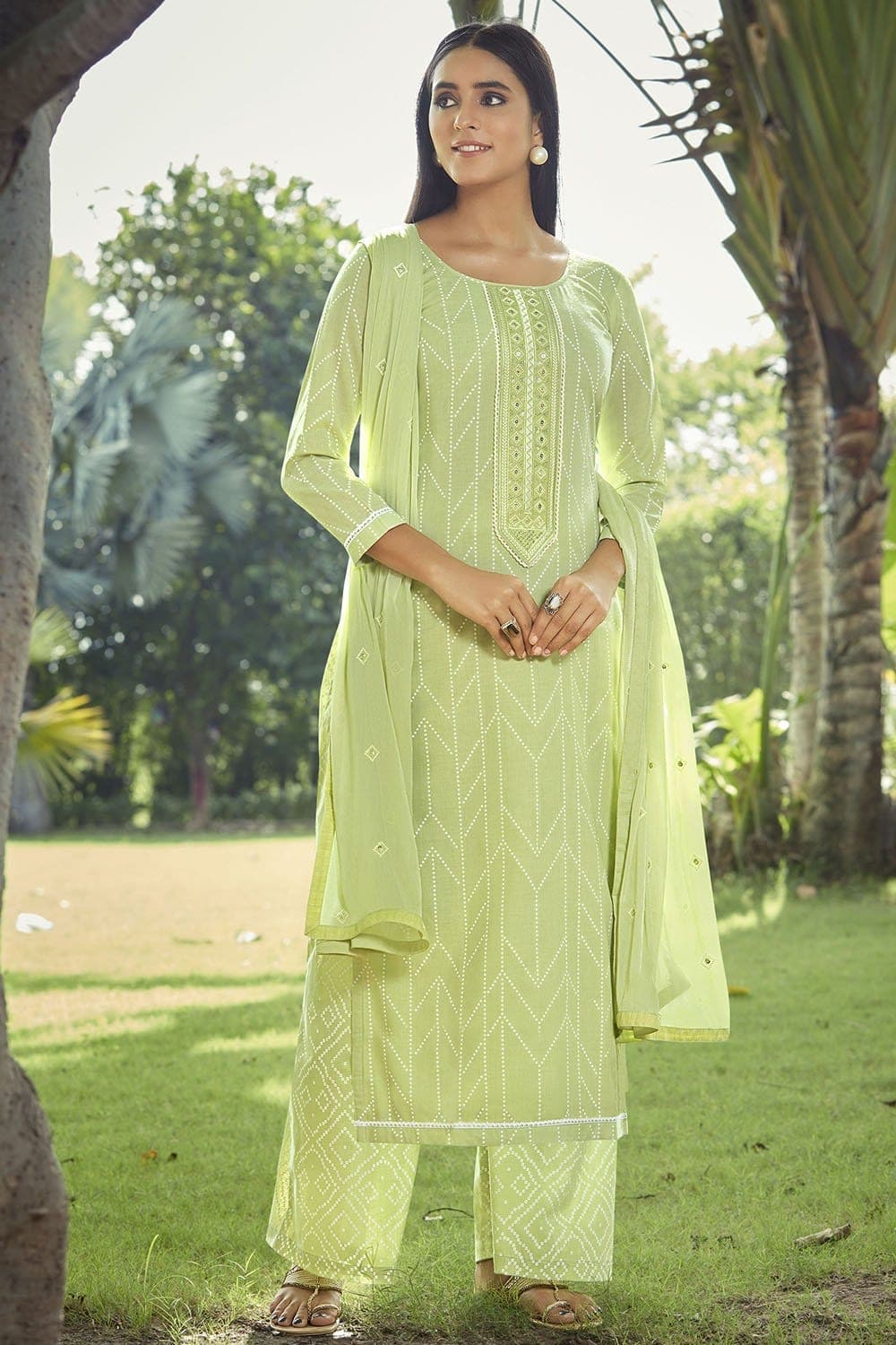 PALLAVI LIME SUIT SET - Buy Designer Ethnic Wear for Women Online in India  - Idaho Clothing