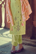 Lime Green Unstitched Salwar Suit