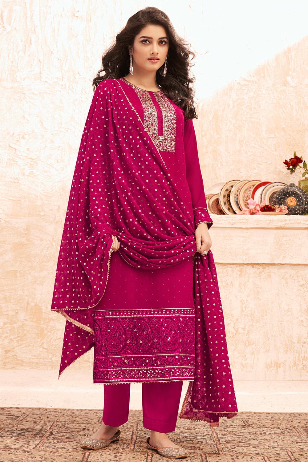 Contrast Punjabi Suits Design Latest | party wear sharara suit