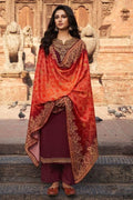 Salwar Suit Maroon Red Unstitched Salwar Suit saree online