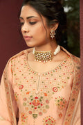 Salwar Suit Melon Orange Banarasi Unstitched Salwar Suit saree online