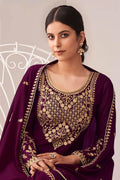 Salwar Suit Mulberry Purple Unstitched Salwar Suit saree online
