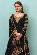 Salwar Suit Onyx Black Georgette Salwar Suit- Unstitched saree online