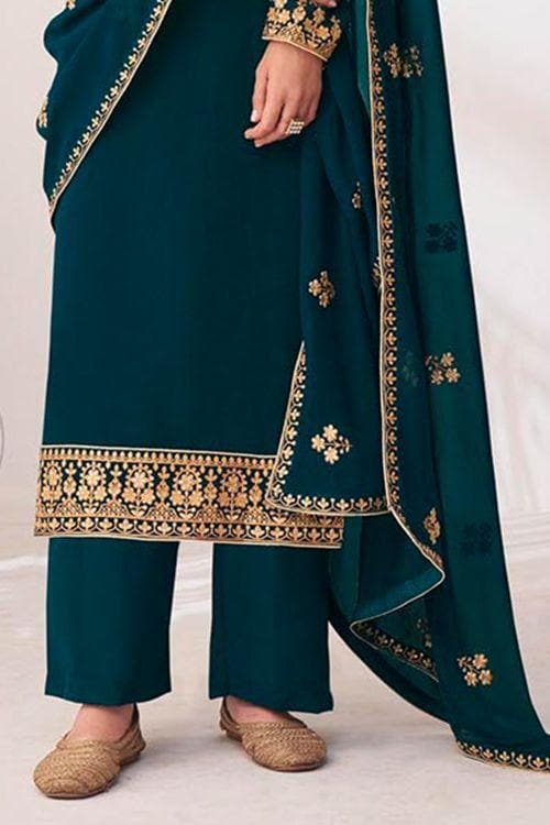 Exquisite Peacock Suit on Pure Chinon Fabric | TikTok