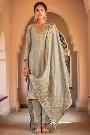 Pearl River Grey Salwar Suit