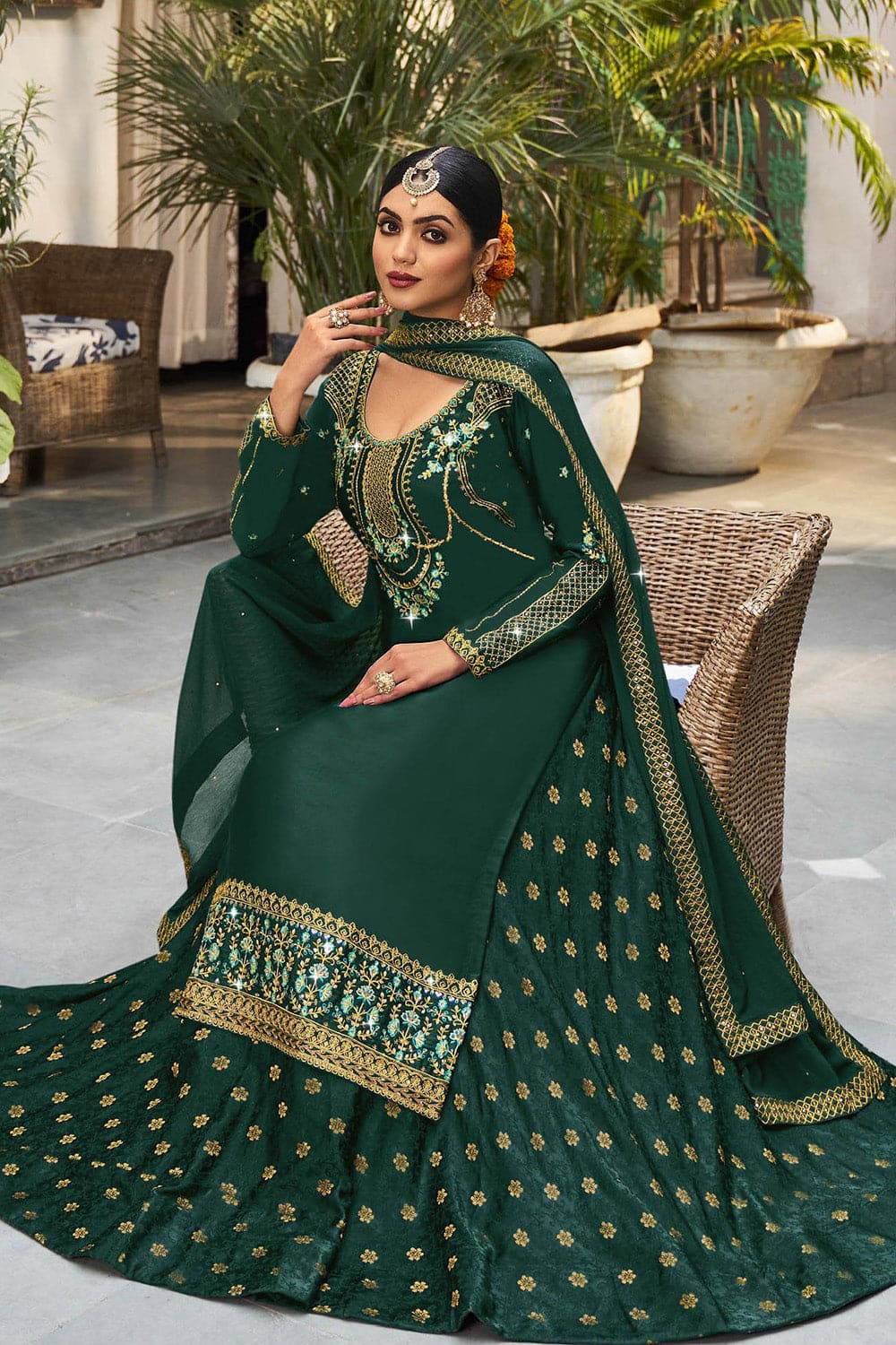 Buy Phthalo Green Salwar Suit 10658 Online | Karagiri Buy Phthalo Green Salwar Suit 10658 Online | Karagiri