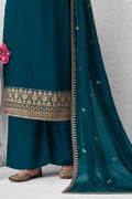 Salwar Suit Prussian Blue Unstitched Dress Material saree online