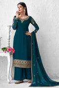 Salwar Suit Prussian Blue Unstitched Dress Material saree online
