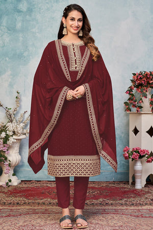 Rosewood Maroon Salwar Suit