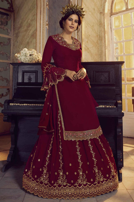 maroon salwar suit