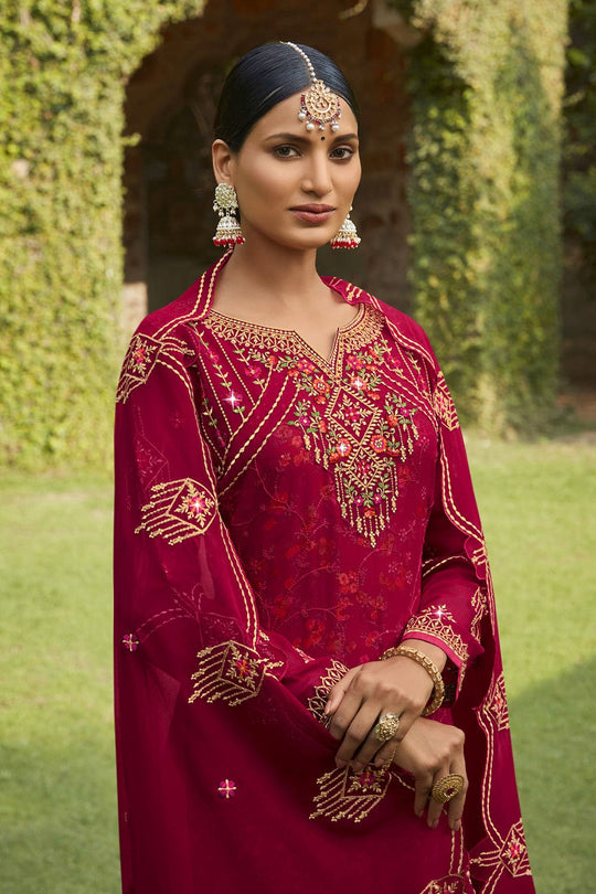 red salwar suit