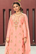 Salwar Suit Salmon Pink Banarasi Unstitched Salwar Suit saree online