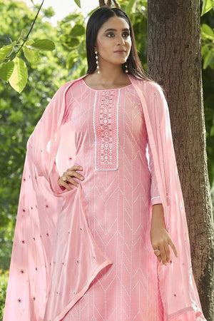 Soft Pink Cotton Salwar Suit