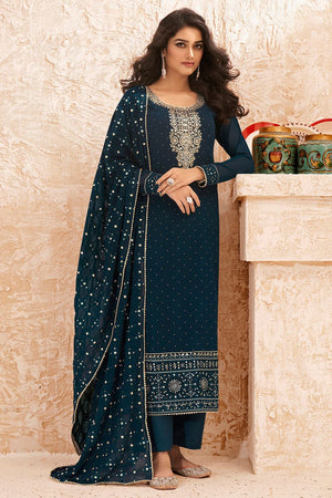 Teal Blue Salwar Suit
