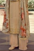 Tortilla Brown Salwar Suit - Semi stitched