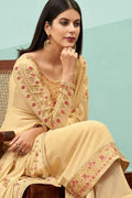 Salwar Suit Vanilla Yellow Georgette Salwar Suit- Unstitched saree online