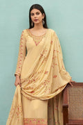 Salwar Suit Vanilla Yellow Georgette Salwar Suit- Unstitched saree online
