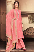 Watermelon Pink Unstitched Salwar Suit
