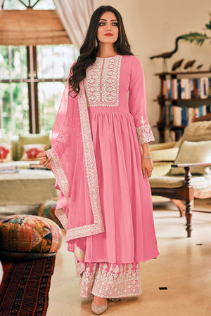 Watermelon Pink Salwar Suit with Palazzo