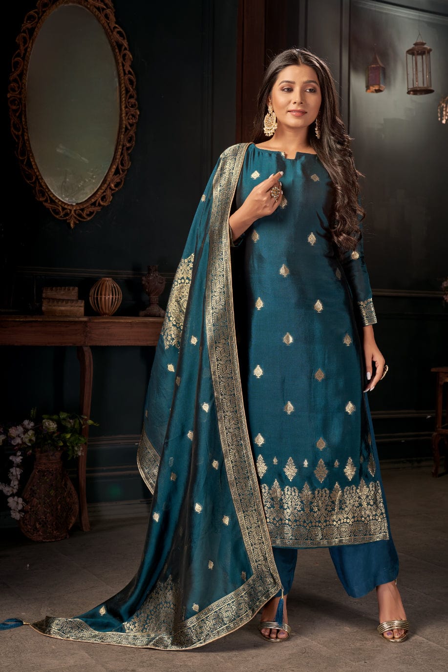 Blue Georgette Salwar Suits: Buy Latest Designs Online | Utsav Fashion