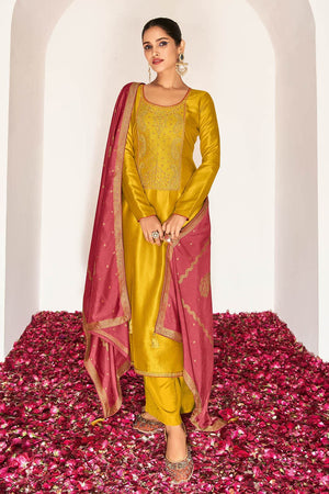 Yellow Pink Salwar Suit