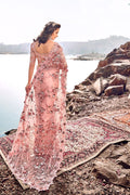 Saree Peach Designer Embroidered Net Saree With Embroidered Blouse - Wedding Wardrobe Collection saree online
