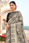 Saree Trout Grey  Saree With Embroidered Silk Blouse saree online