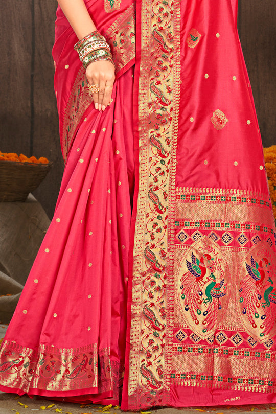 Taffy Pink Paithani Silk Saree
