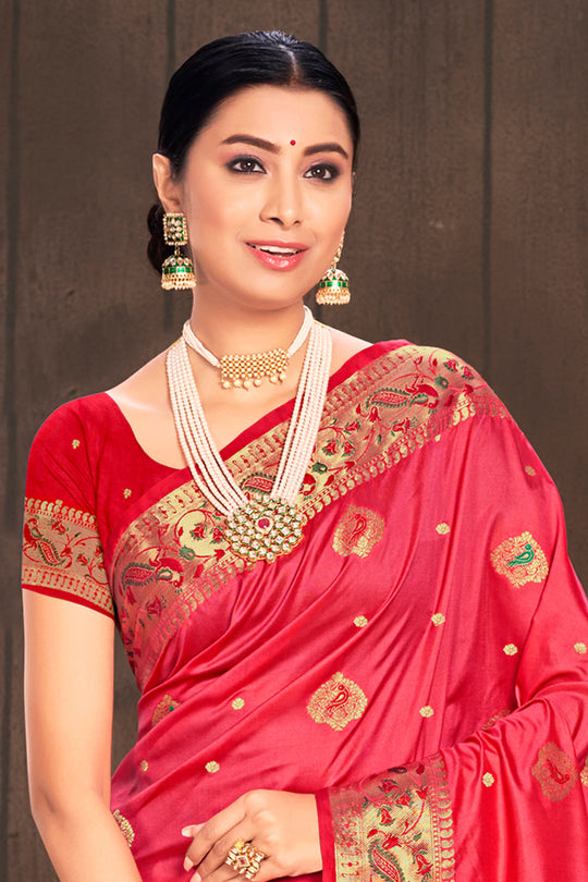 Taffy Pink Paithani Silk Saree
