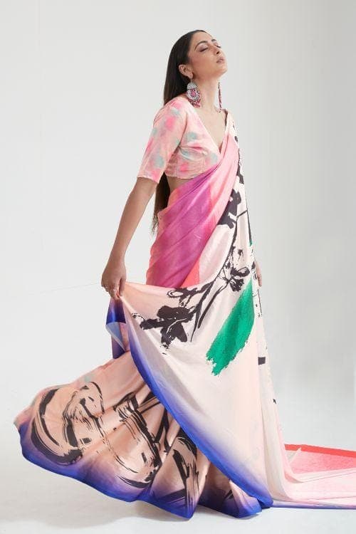 satin crepe saree online