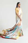 latest satin crepe saree