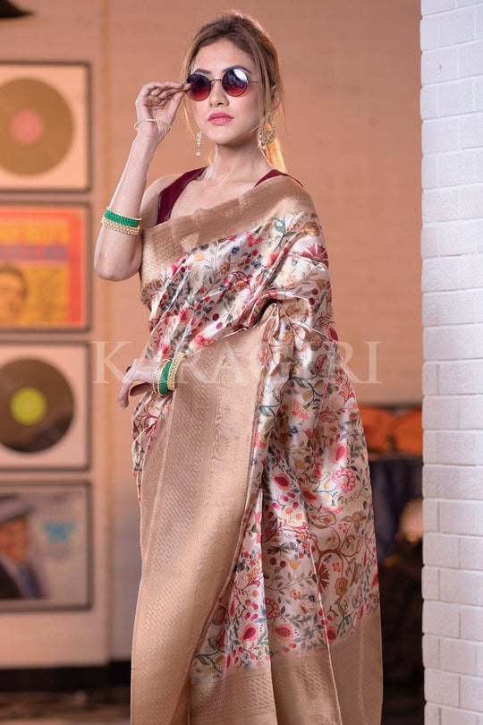 Satin Silk Saree Apricot Orange Satin Silk Saree saree online