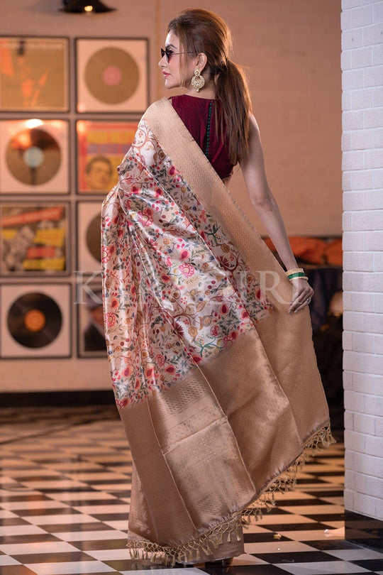 Satin Silk Saree Apricot Orange Satin Silk Saree saree online