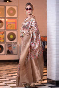 Satin Silk Saree Apricot Orange Satin Silk Saree saree online