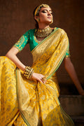 yellow silk saree