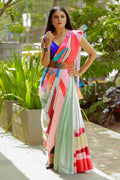 BHARGAVI CHIRMULEY in Multicolor Satin Print Saree