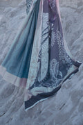Satin Silk Saree Bluish And Greyish Satin Silk Saree saree online