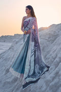 Satin Silk Saree Bluish And Greyish Satin Silk Saree saree online