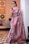 Satin Silk Saree Cavern Pink Satin Silk Saree saree online