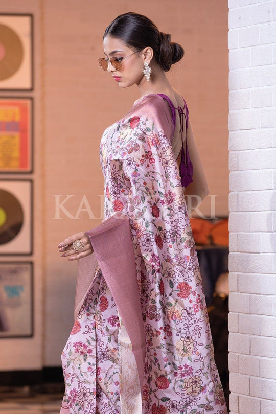 Satin Silk Saree Cavern Pink Satin Silk Saree saree online