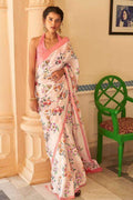 Satin Silk Saree Cloud Pink Satin Silk Saree saree online