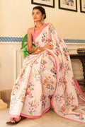 Satin Silk Saree Cloud Pink Satin Silk Saree saree online