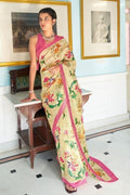 Satin Silk Saree Corn Yellow Satin Silk Saree saree online