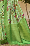 Satin Silk Saree Emerald Green Satin Silk Saree saree online