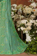 Satin Silk Saree Green Embroidered Moti Work Satin Silk Saree saree online