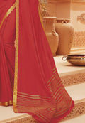 Satin Silk Saree Ketchup Red Satin Silk Saree saree online