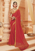 Satin Silk Saree Ketchup Red Satin Silk Saree saree online