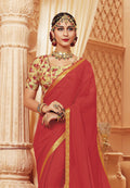 Satin Silk Saree Ketchup Red Satin Silk Saree saree online